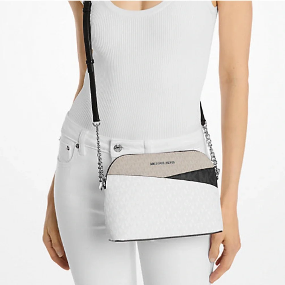 Michael Kors Jet Set Travel Color-Block Signature Logo Crossbody Bag
Optic White - Picture 3 of 16
